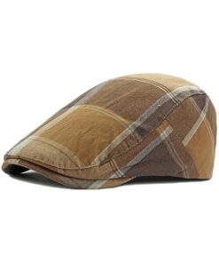 Retro Plaid Newsboy Hats Flat Cap GR15